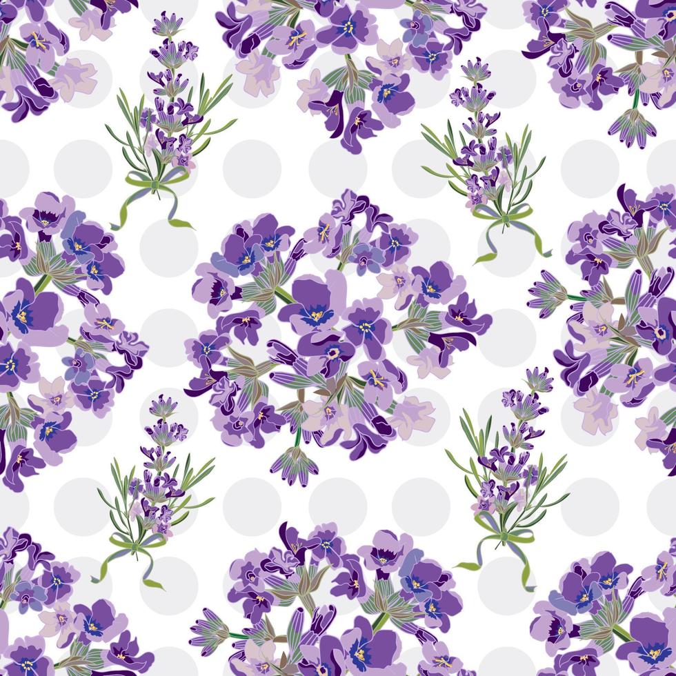 nahtloser lavendel blüht hintergrund. Botanische Illustration. vektor