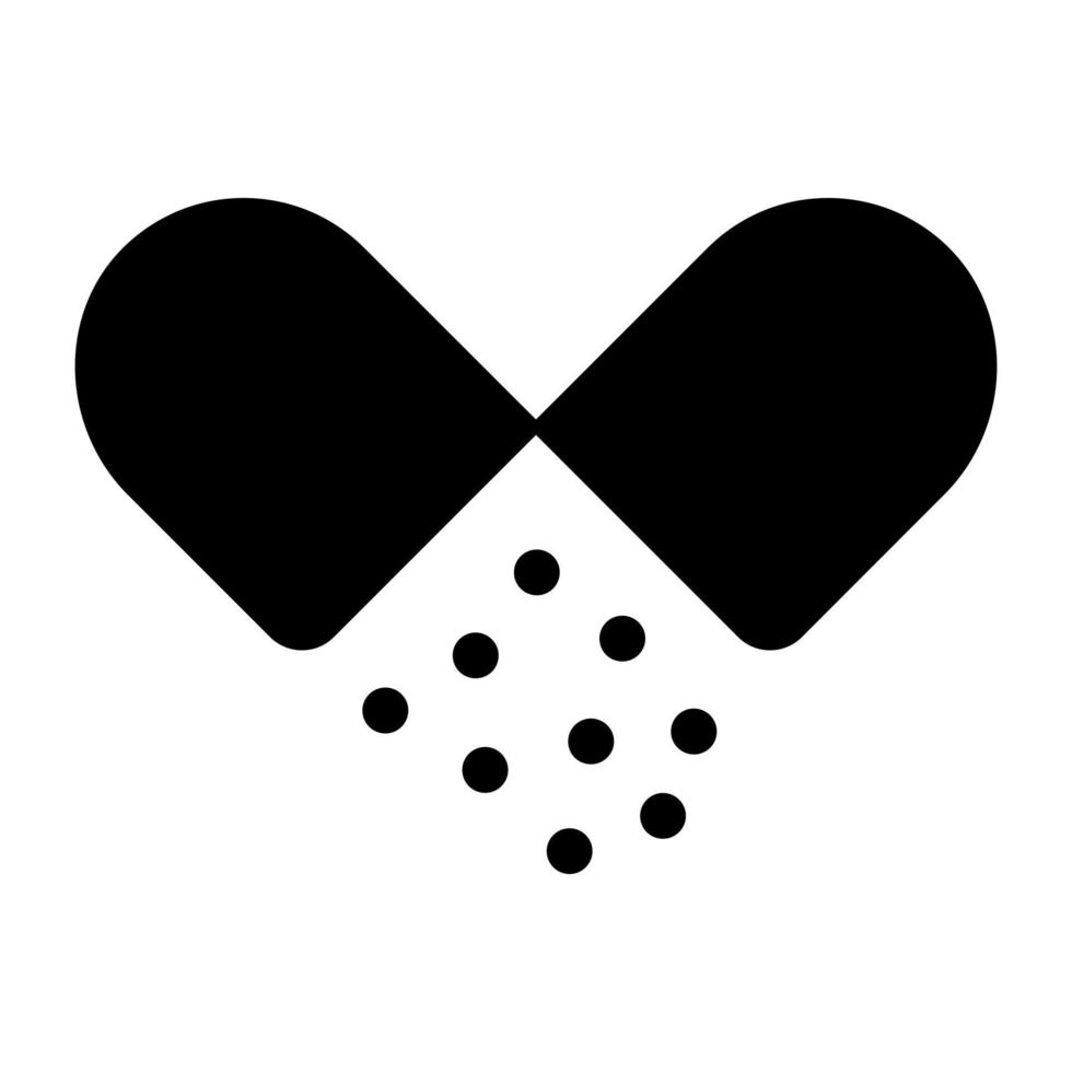 en unik design ikon av öppen piller vektor