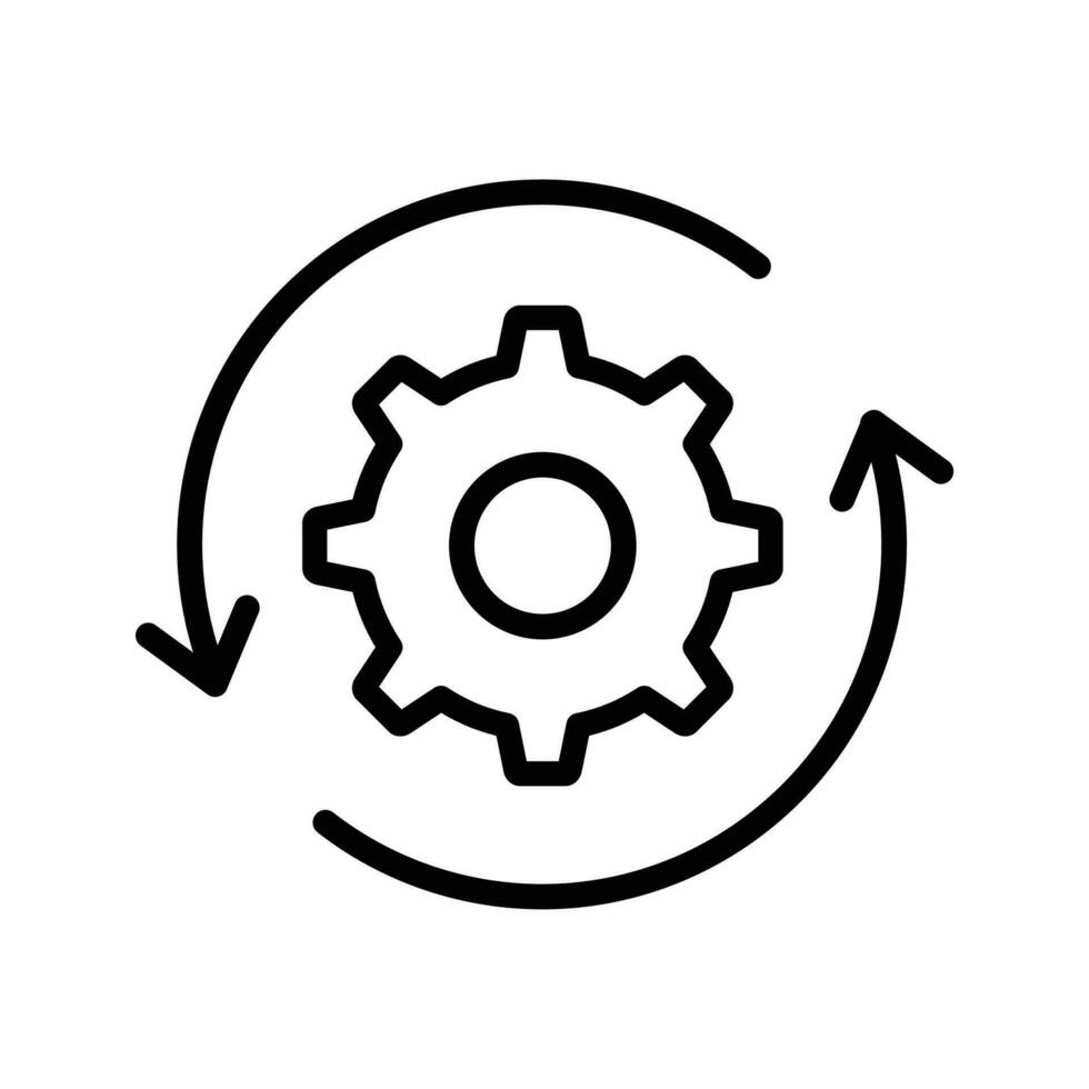 Symbol für die Einstellung des Zahnradumrisses vektor