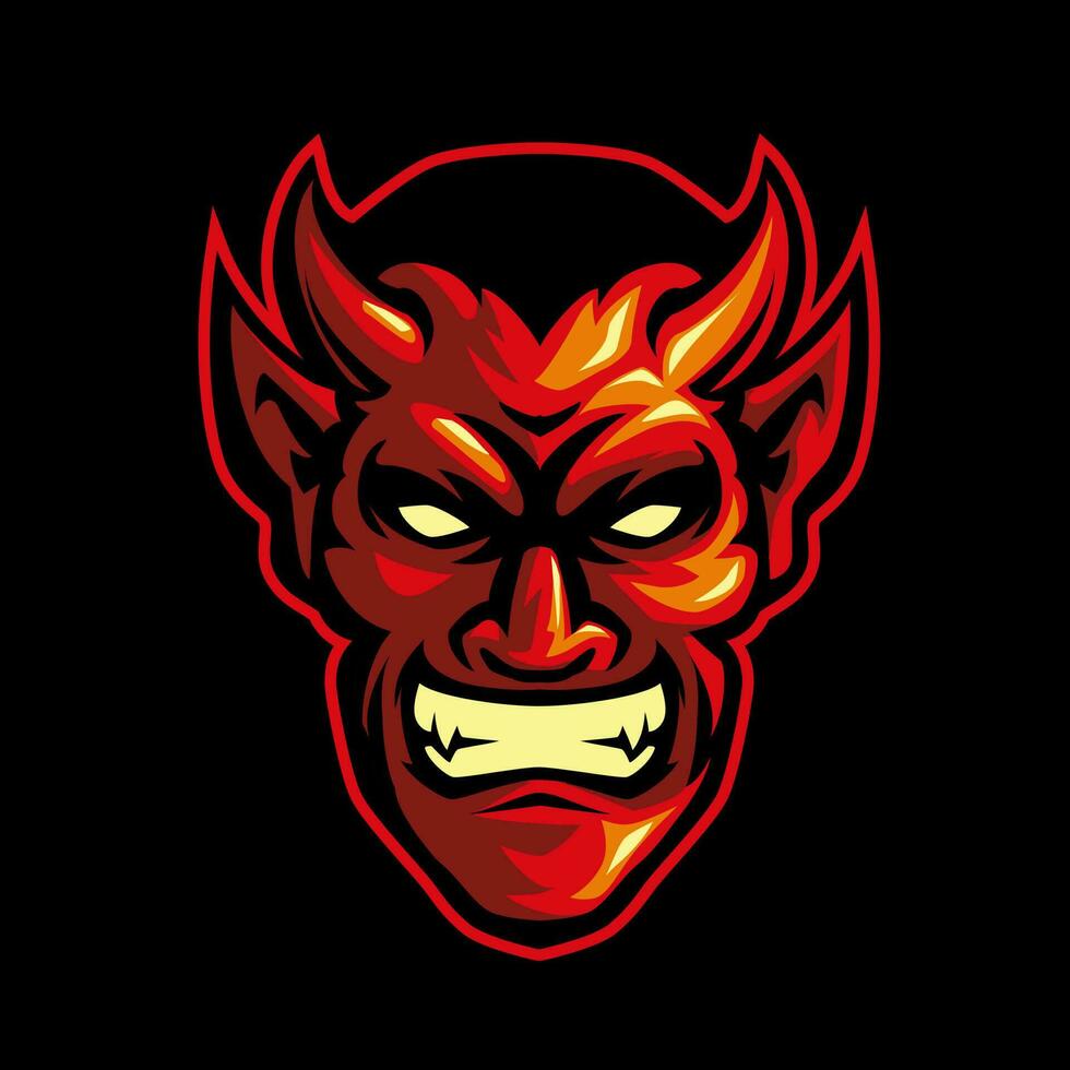 kopf teufel maskottchen logo gaming illustration vektor