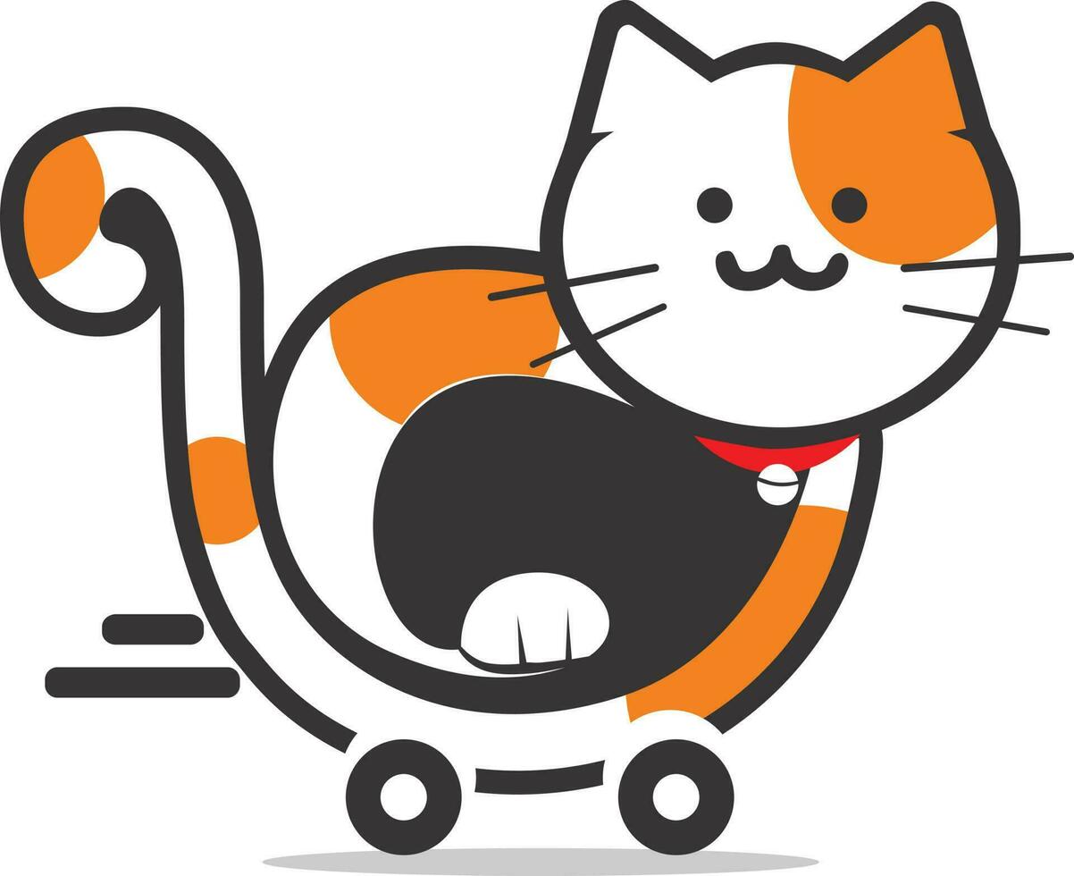 Vektor-Illustration Logo süße Katze Zoohandlung isoliert auf weißem Hintergrund vektor