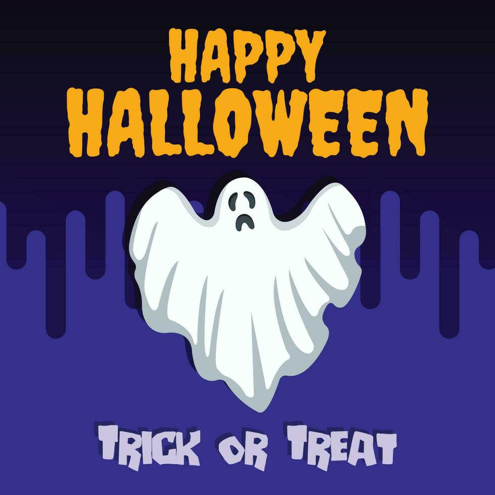 Happy Halloween Instagram Hintergrund mit einem Geist vektor