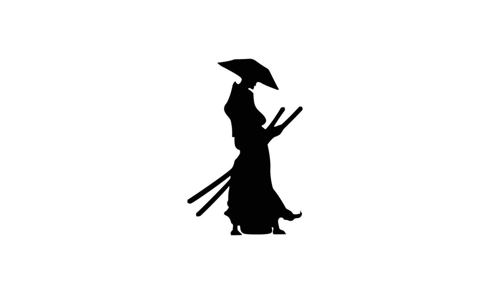 kines, japan man bär traditionell utrusta karaktär illustration på vit isolerat bakgrund vektor