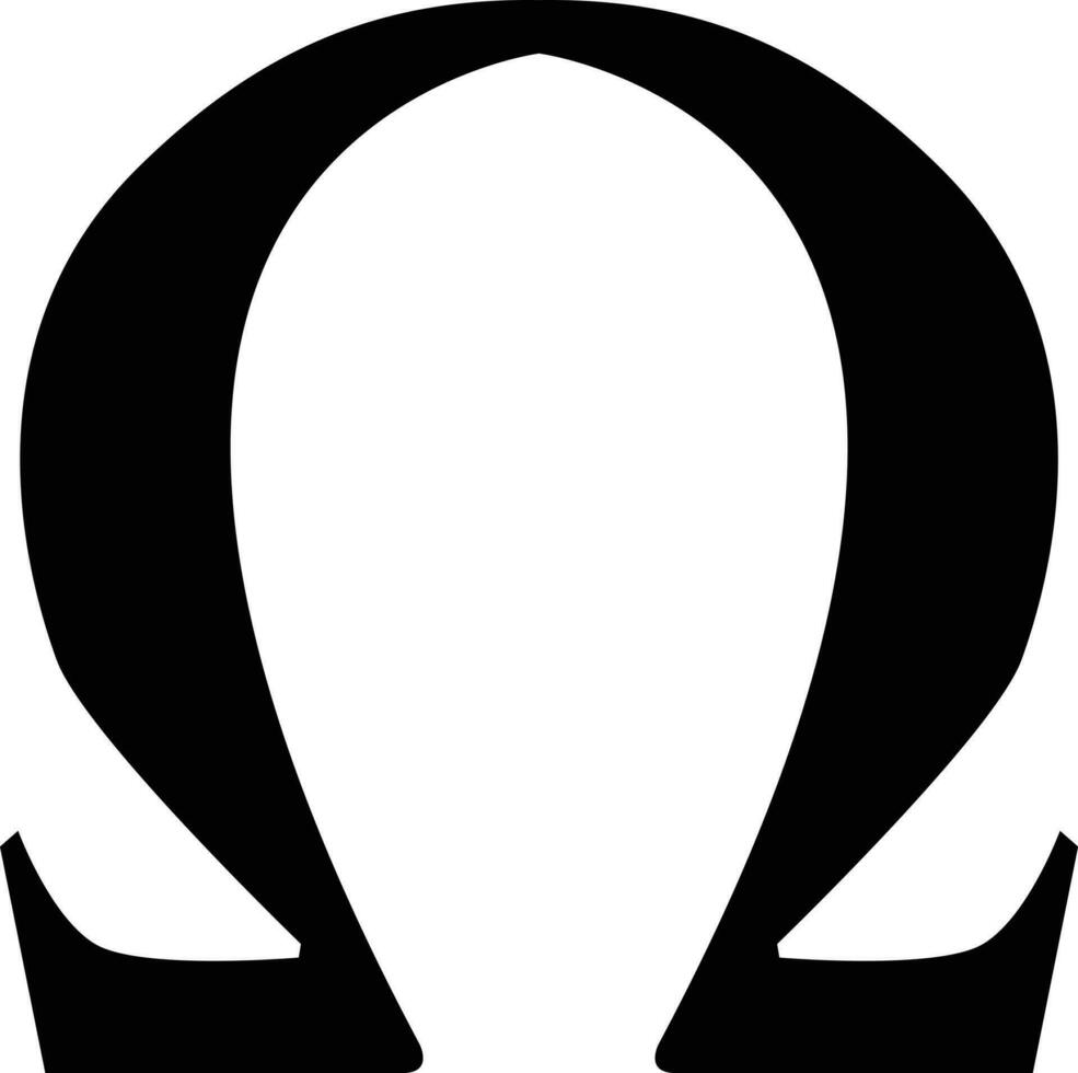 omega grekisk brev ikon på vit bakgrund. omega symbol. omega versal tecken. platt stil. vektor