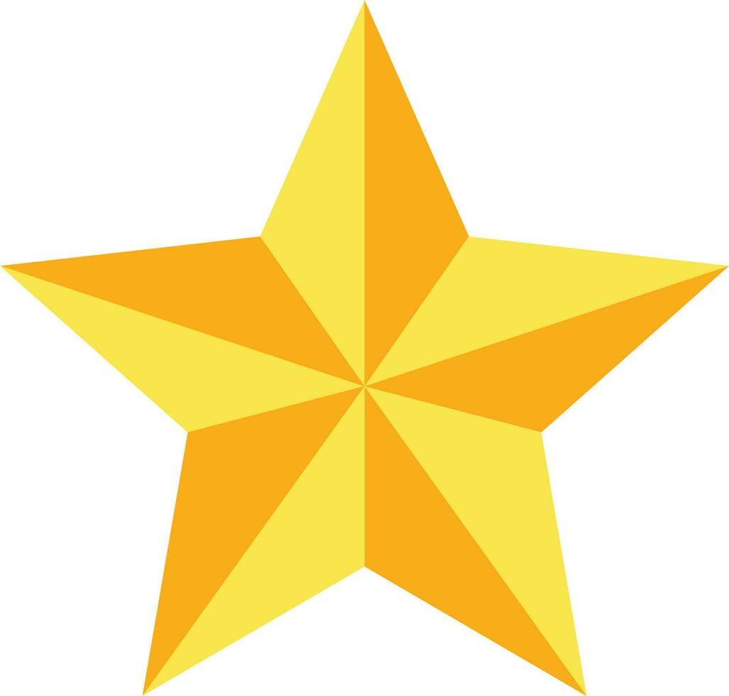 gelbes Sternsymbol auf weißem Hintergrund. Sternzeichen. Cartoon-Stern-Symbol. flacher Stil. vektor