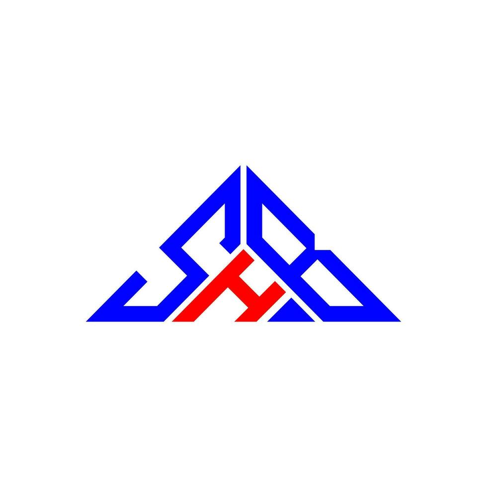 shb brev logotyp kreativ design med vektor grafisk, shb enkel och modern logotyp i triangel form.