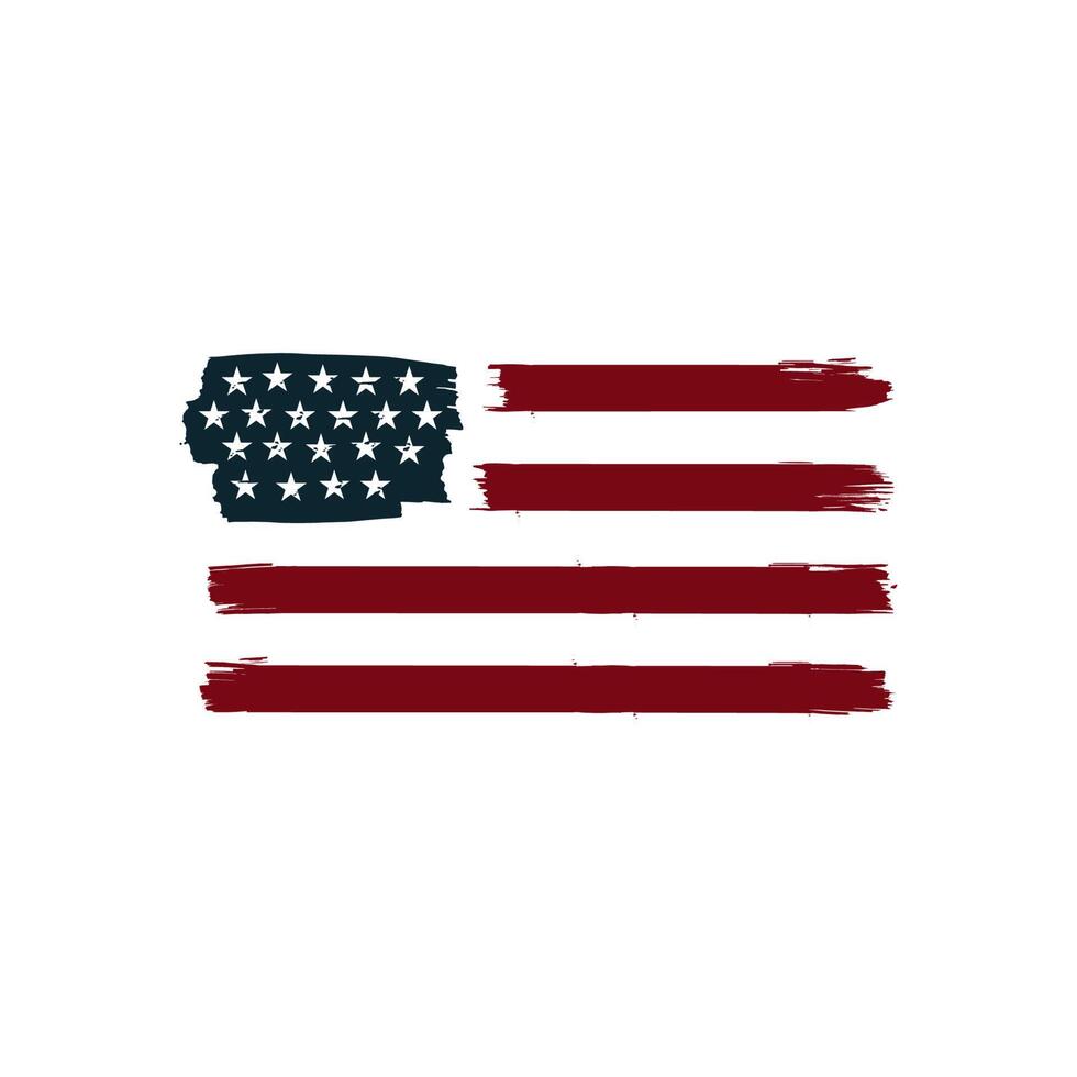 grunge flacher abbildungsvektor der amerikanischen flagge vektor