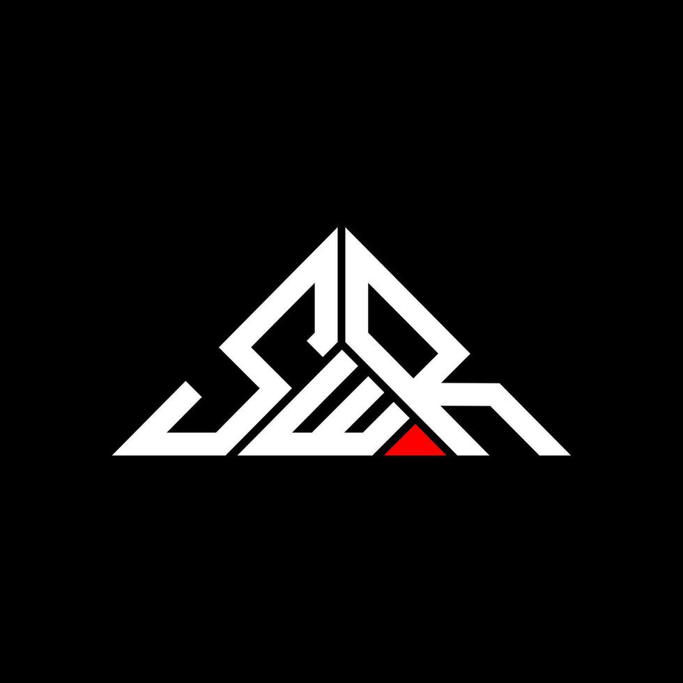 swr brev logotyp kreativ design med vektor grafisk, swr enkel och modern logotyp i triangel form.