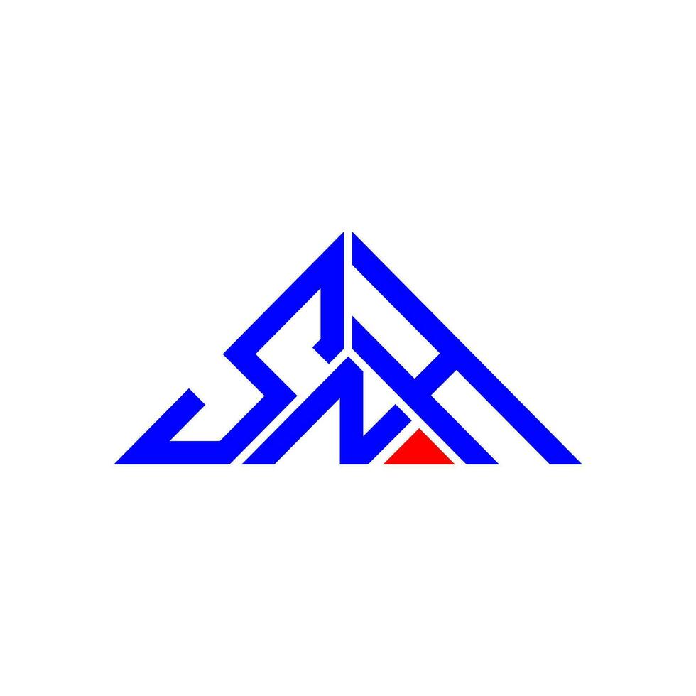 snh brev logotyp kreativ design med vektor grafisk, snh enkel och modern logotyp i triangel form.