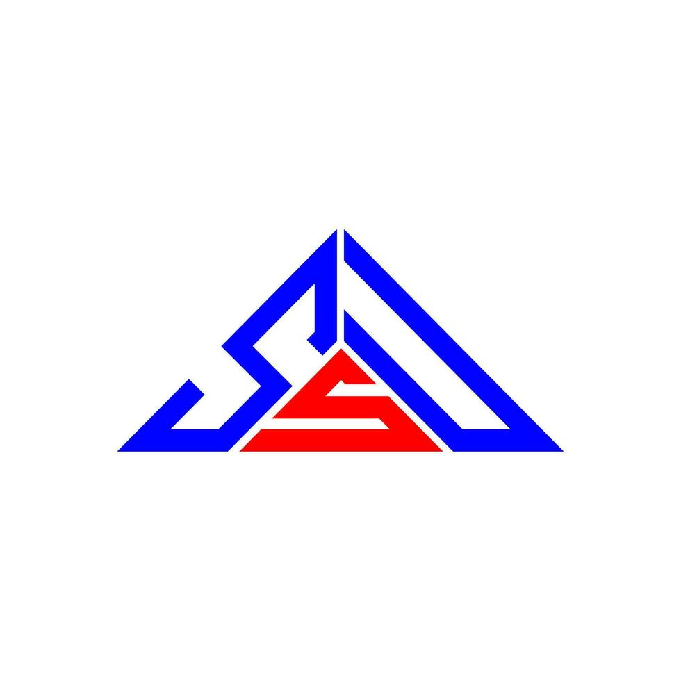 ssu Brief Logo kreatives Design mit Vektorgrafik, ssu einfaches und modernes Logo in Dreiecksform. vektor