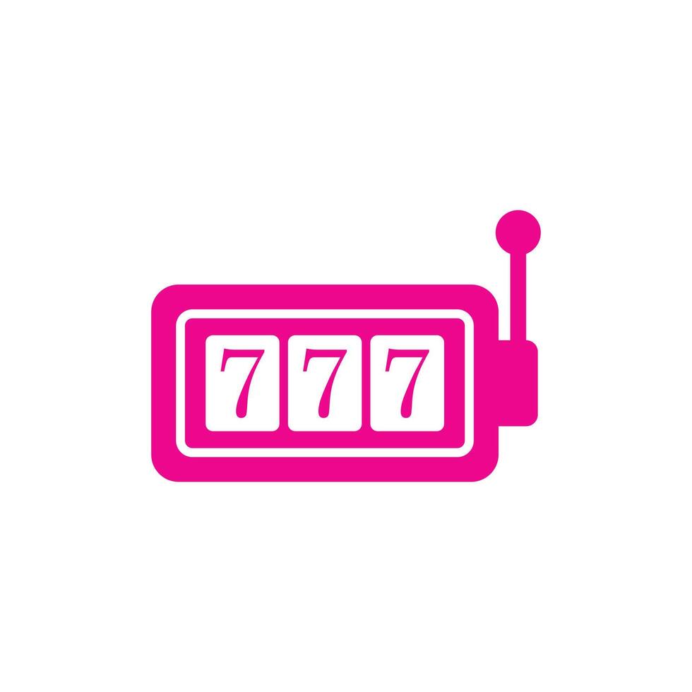 eps10 rosa vektor tur- sju på spår maskin ikon isolerat på vit bakgrund. tre sju jackpott visa symbol i en enkel platt trendig modern stil för din hemsida design, logotyp, och mobil app