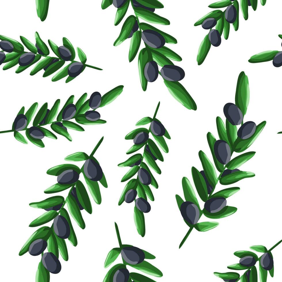oliv gren mönster vektor