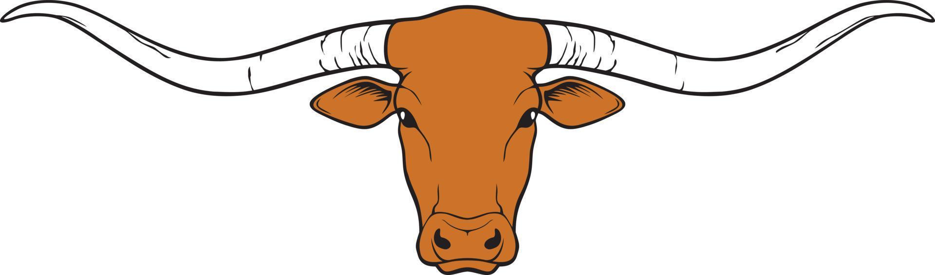 Longhorn-Kopf - Texas-Design, Stier-Symbol. Vektor-Illustration. vektor