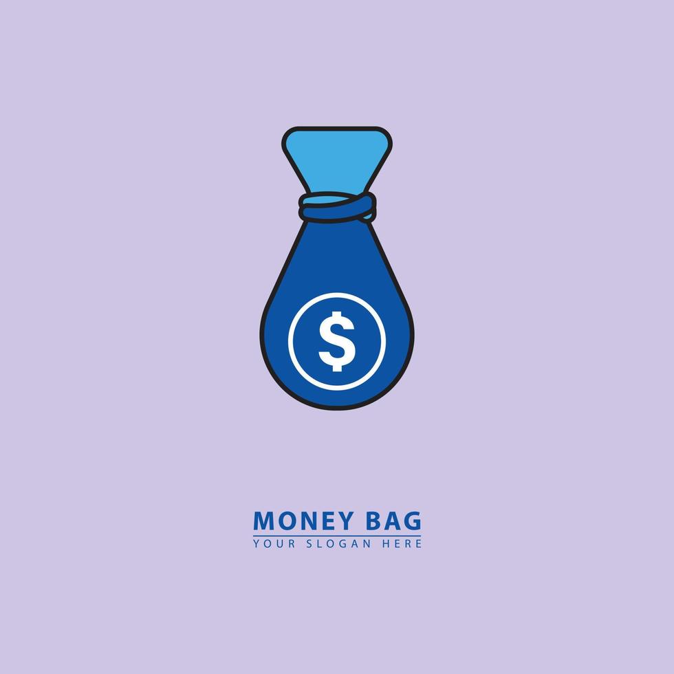 abstrakt vektor gammal pengar väska logotyp ikon.