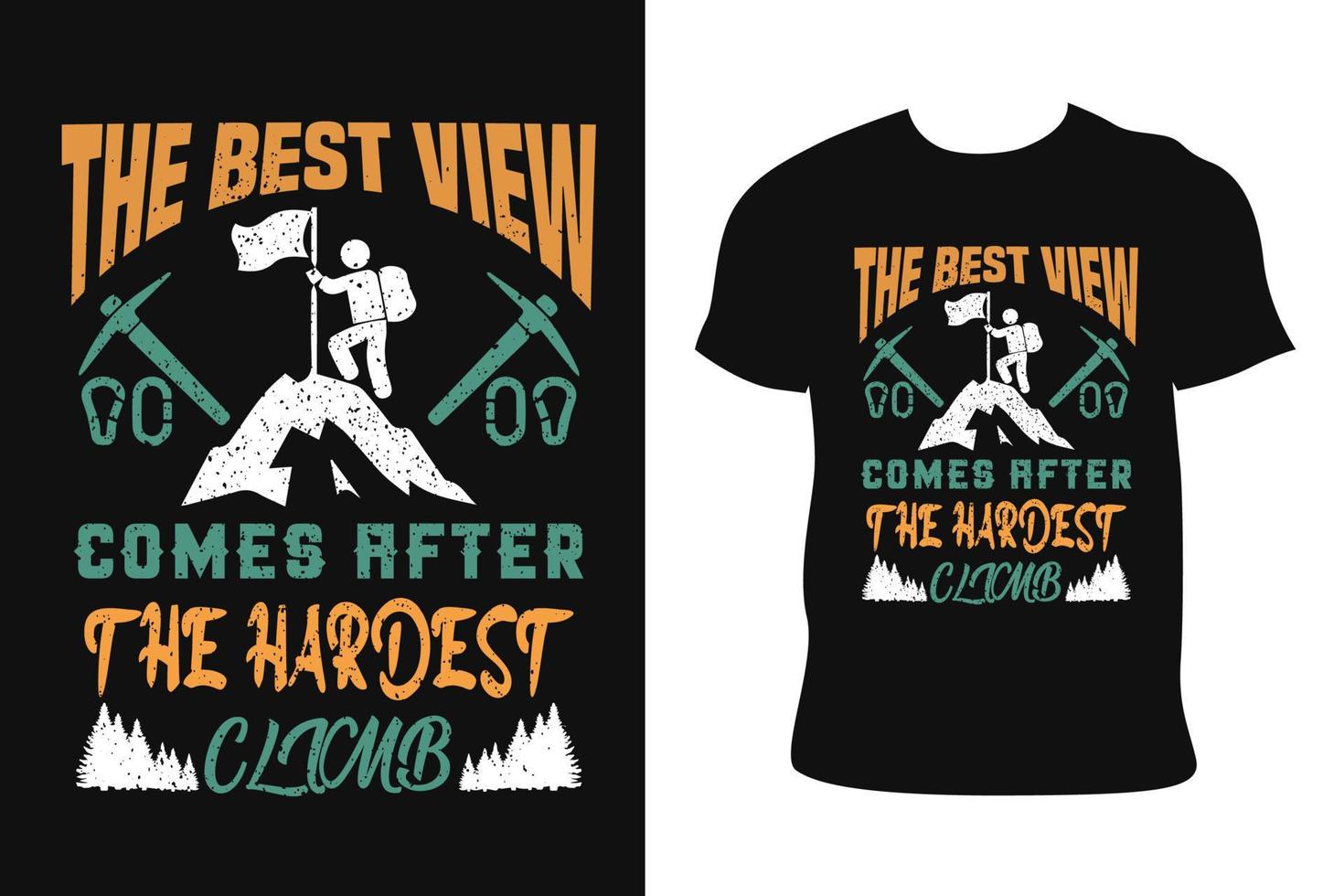 Kletter-T-Shirt-Design. Kletter-T-Shirt. Kletter-T-Shirt kostenloser Vektor. vektor