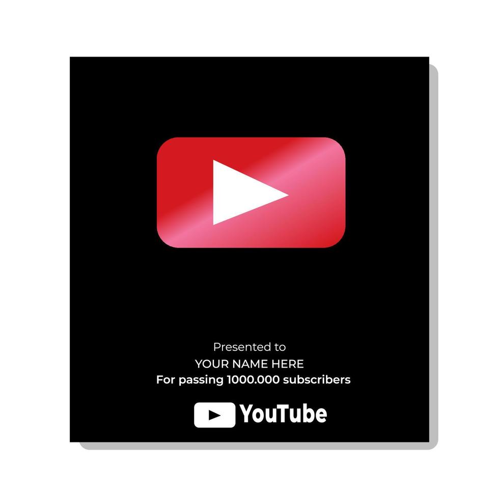 schwarzer Youtuber-Abonnent Play-Button-Illustrator. kann für soziale Medien, YouTube, Websites, Unternehmen und Druck verwendet werden vektor