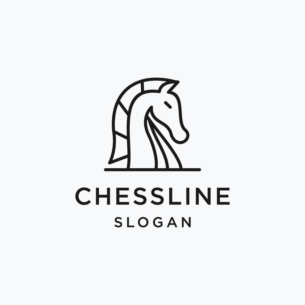 Schachpferd Logo Liniendesign. Schach Ritter Pferd lineares Logo-Design vektor