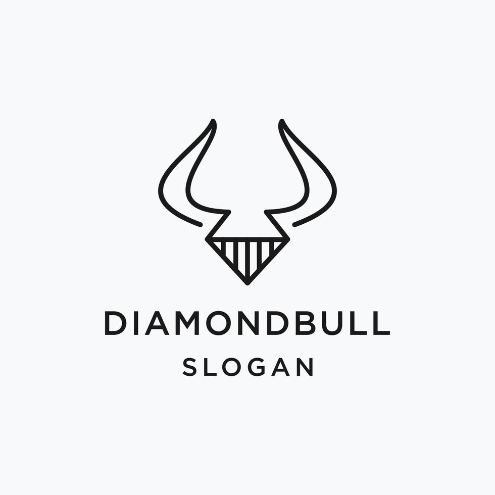 Design-Konzept für das Diamond Bull-Logo vektor