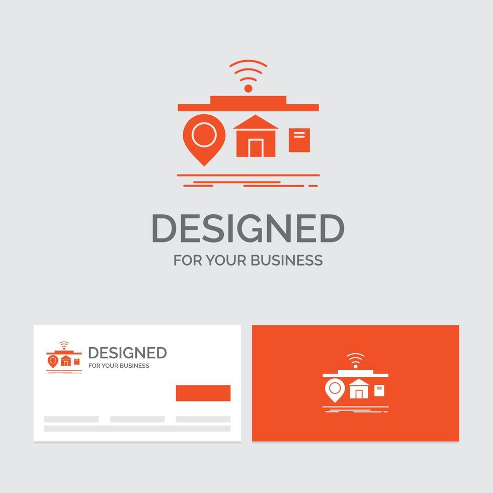 Business-Logo-Vorlage für iot. Spielereien. Internet. von. Dinge. orange visitenkarten mit markenlogo-vorlage. vektor