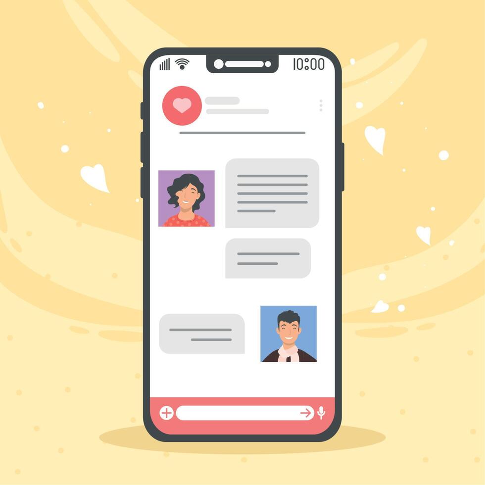 smartphone med chatt vektor