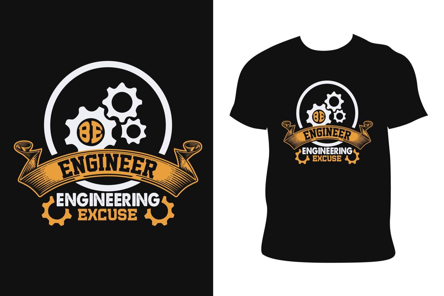 Ingenieure T-Shirt-Design. Ingenieur-T-Shirt. Ingenieur T-Shirt kostenloser Vektor. vektor