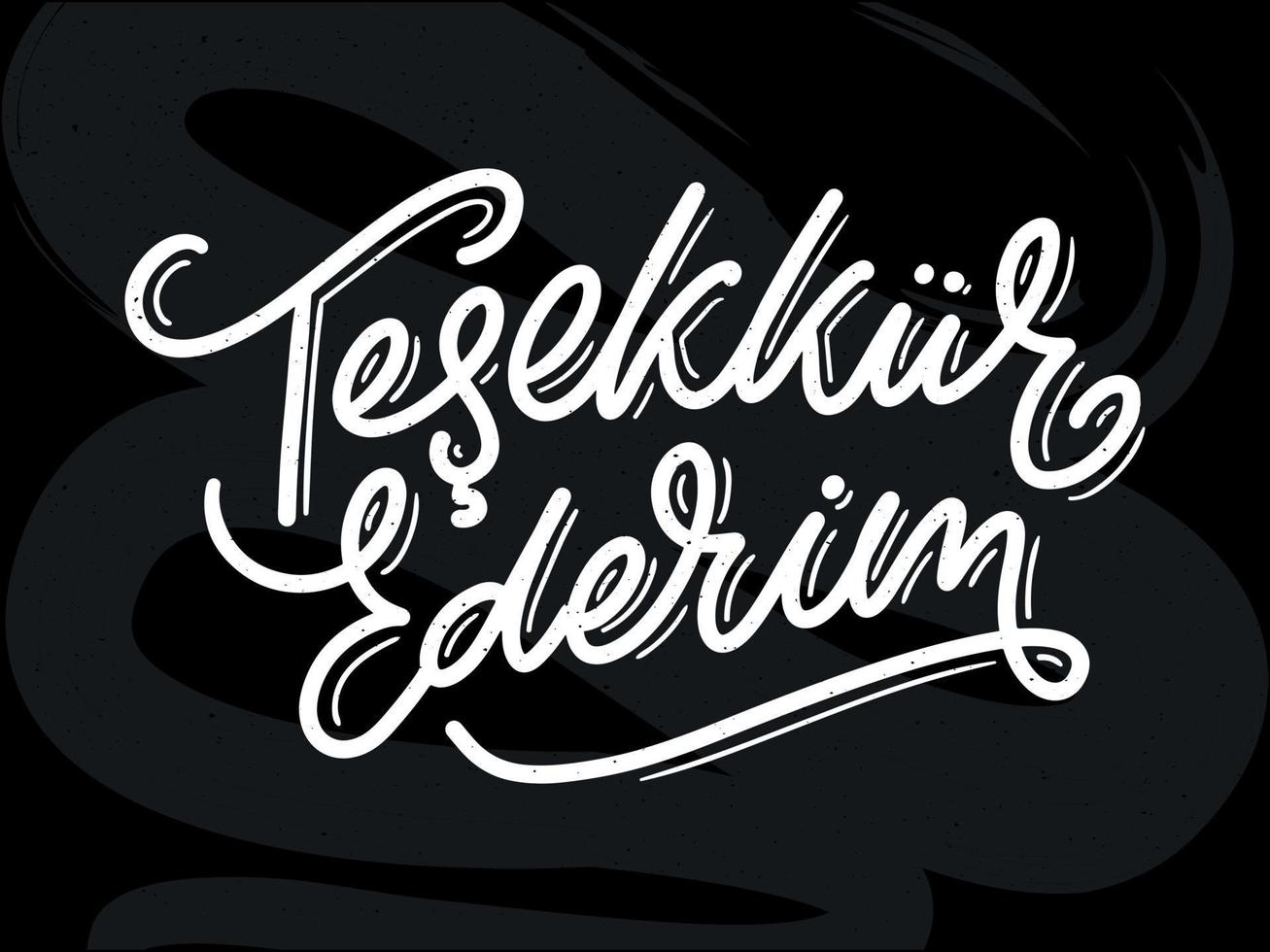 text auf türkisch danke. Beschriftung. Tinte Abbildung. moderne Bürstenkalligraphie lokalisiert auf weißem Hintergrund. T-Shirt-Design. vektor