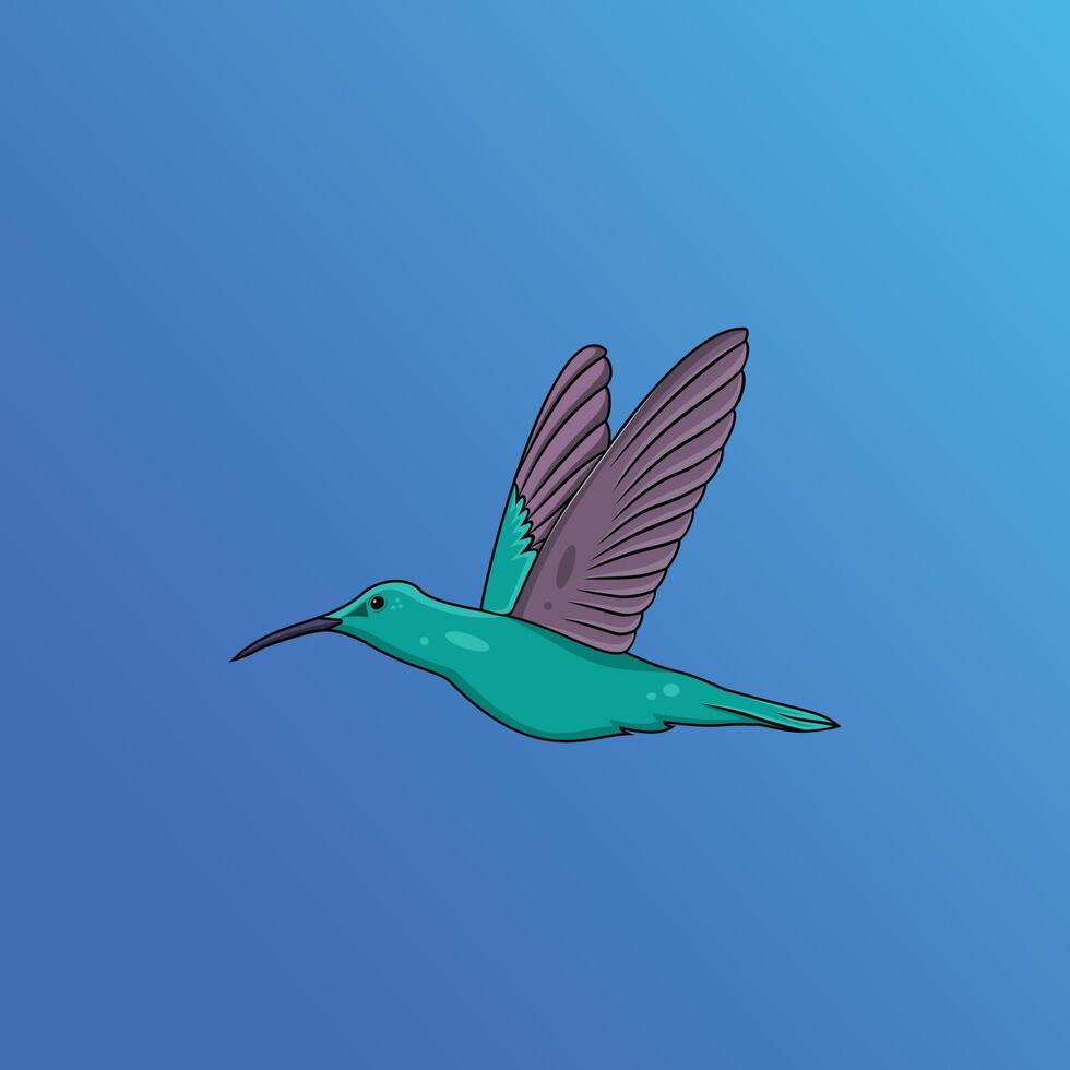 modernes buntes Kolibri-Fliegenlogo. abstrakter Vogelvektor. bunter vogelflügel des kolibris fliegender vogelillustration. vektor