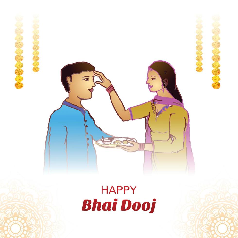 illustration indisches festival von bhai dooj feierkartenhintergrund vektor