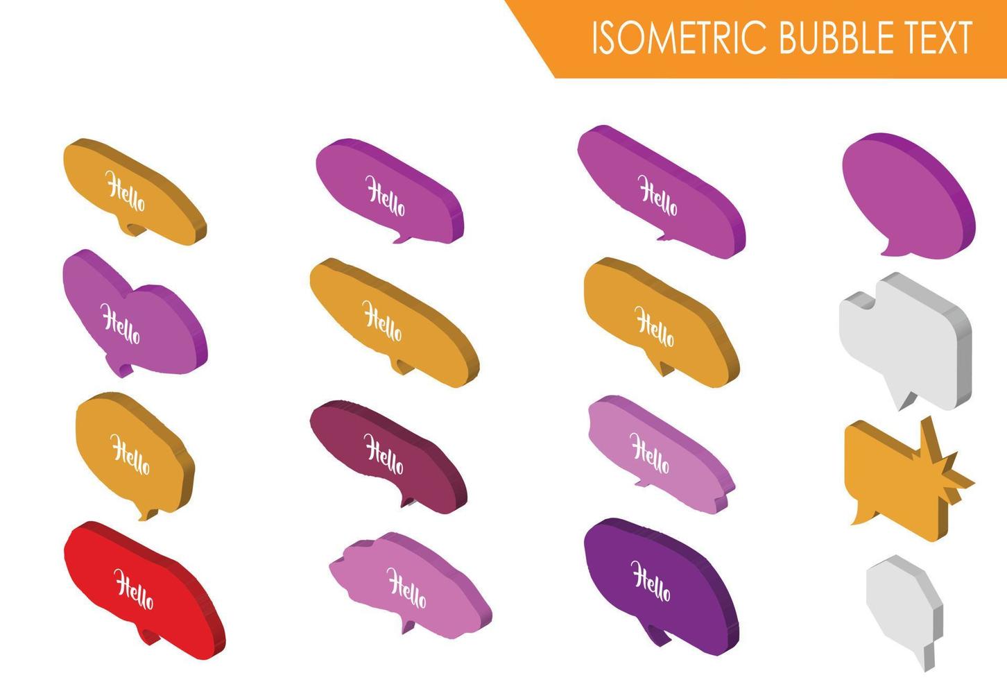 modern isometrisk bubbla text illustration, lämplig för diagram, infografik, bok illustration, spel tillgång, och Övrig grafisk relaterad tillgångar vektor