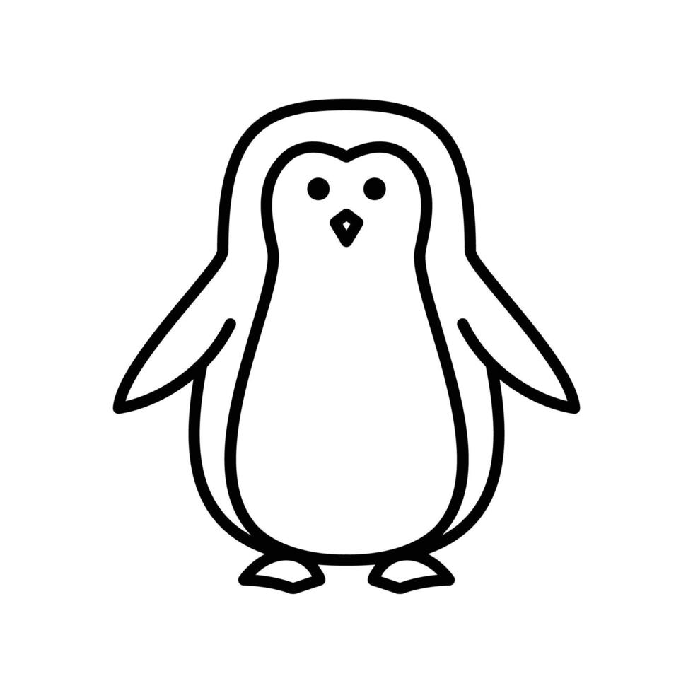 Pinguin-Symbol für Pol-Seetier im schwarzen Umrissstil vektor