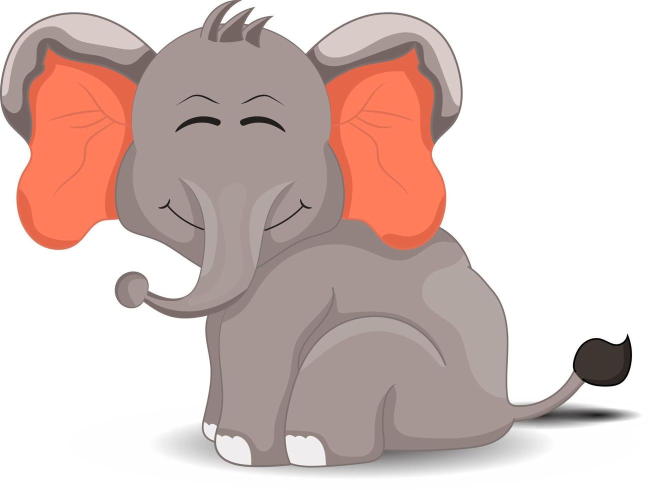 söt elefant är Sammanträde med en leende ansikte vektor