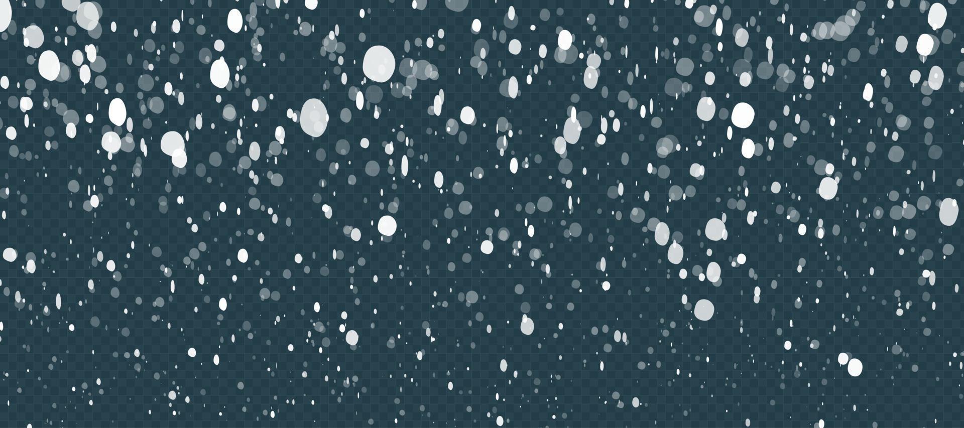 Weihnachts-Bokeh mit Schneehimmel-Overlay für die Fotobearbeitung. Winterhintergrund mit transparentem Schneesturmpulver vektor