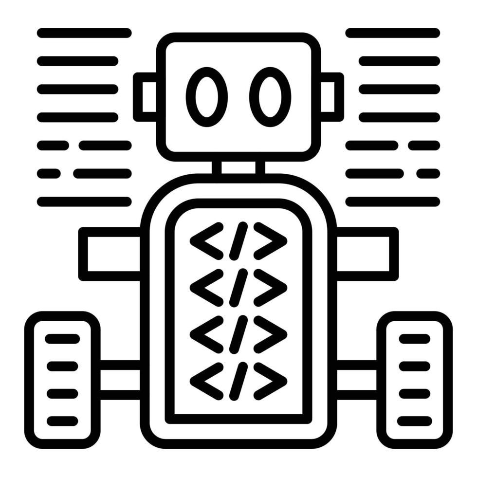 programmerad robot ikon stil vektor