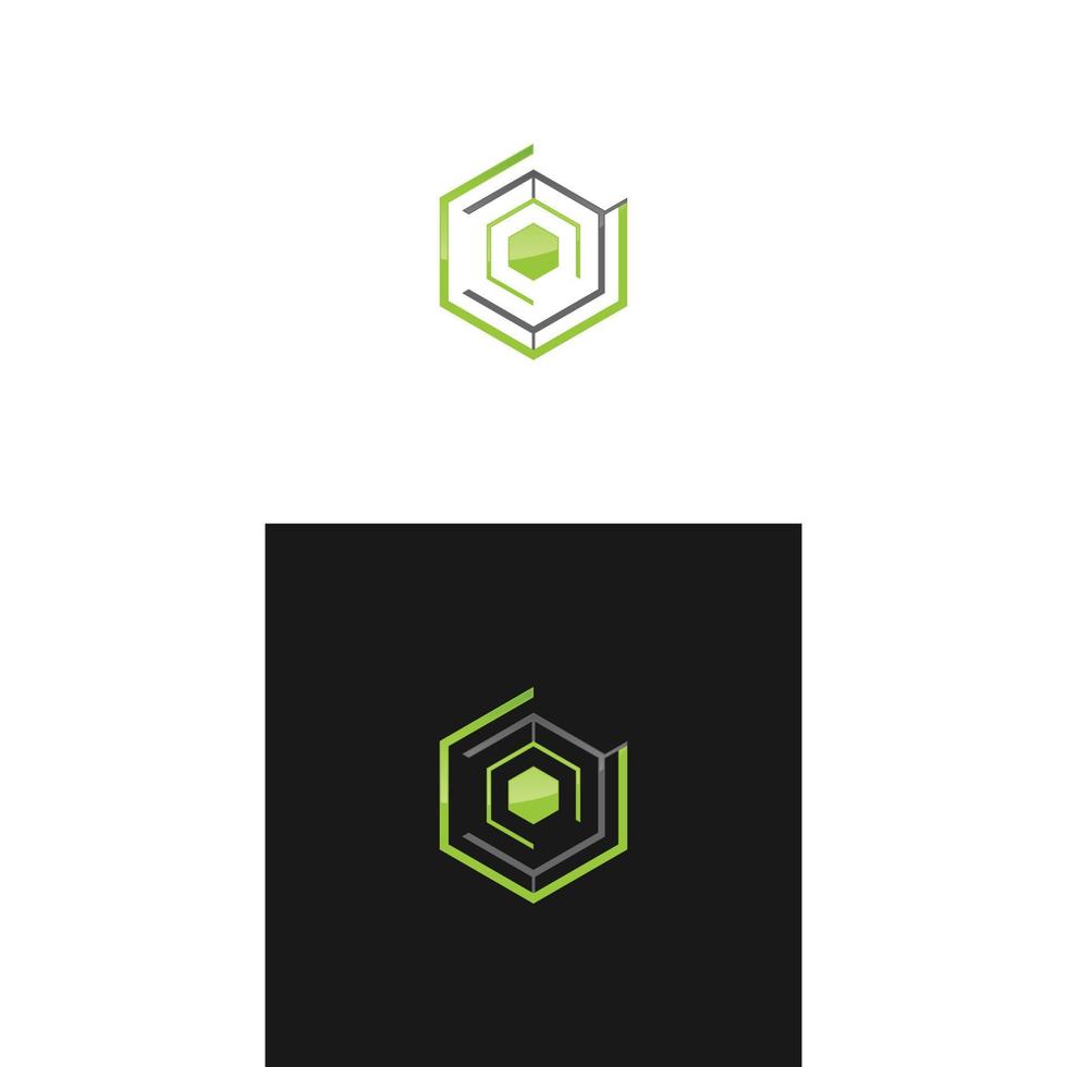 abstraktes Hexagon-Technologie-Konzept-Logo vektor