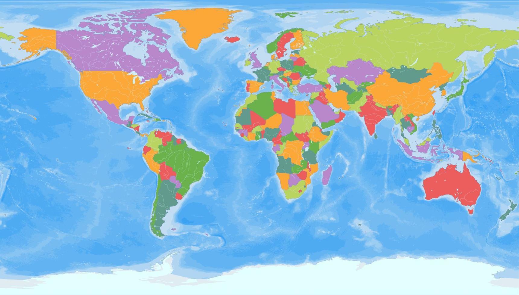 Patterson-Projektion der politischen leeren Weltkarte vektor