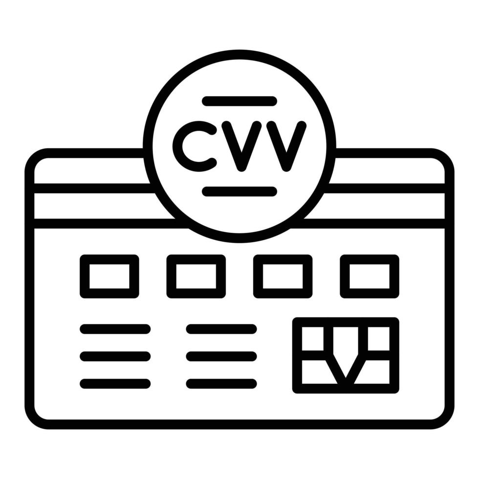 cvv-Symbolstil vektor
