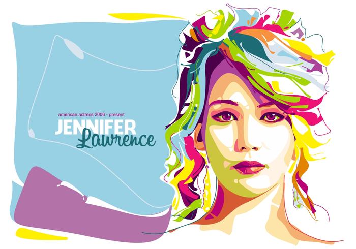 Jennifer Lawrence - in Popart Porträt vektor