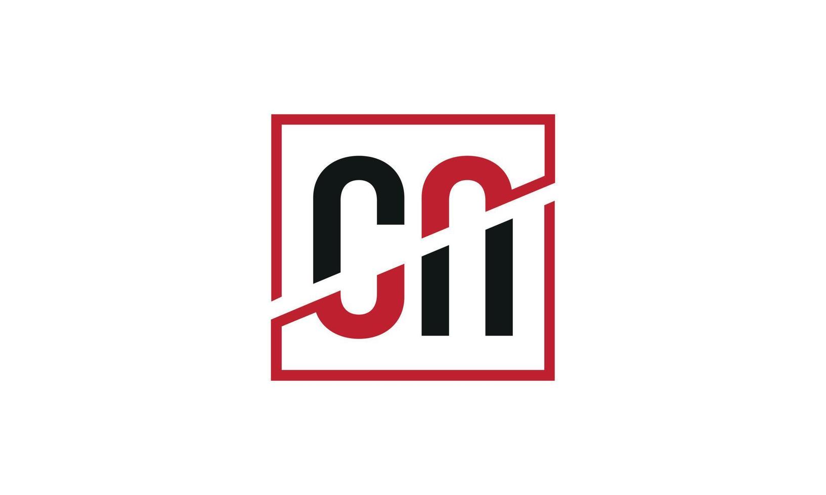 cn logotyp design. första cn brev logotyp monogram design i svart och röd Färg med fyrkant form. proffs vektor