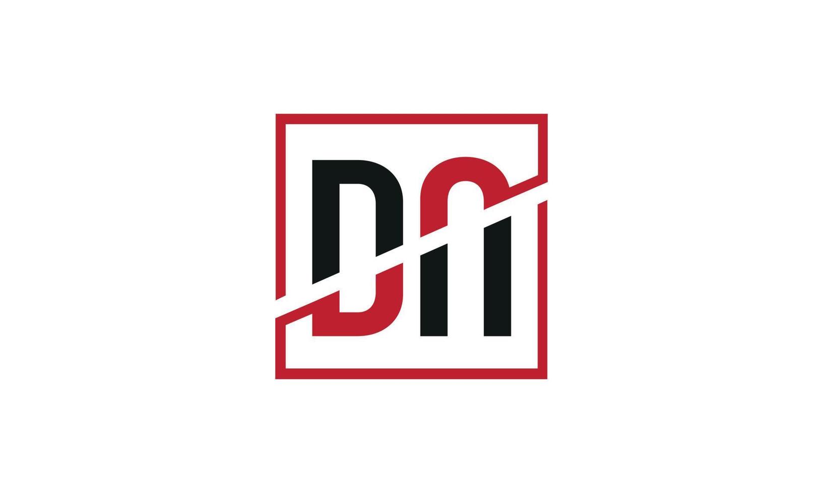 dn-Logo-Design. Initiales dn-Buchstaben-Logo-Monogramm-Design in schwarzer und roter Farbe mit quadratischer Form. Pro-Vektor vektor