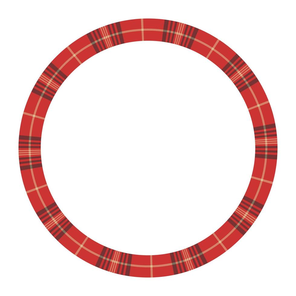 Design-Vorlage für runde Rahmenvektor-Vintage-Muster. kreisrand entwirft karierte stoffstruktur. schottischer Tartan-Hintergrund für Collagenkunst, GIF-Karte, Kunsthandwerk. vektor