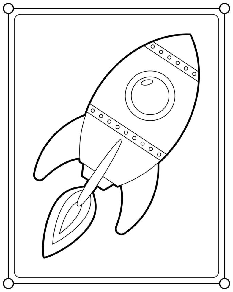 raket lämplig för barns målarbok vektorillustration vektor
