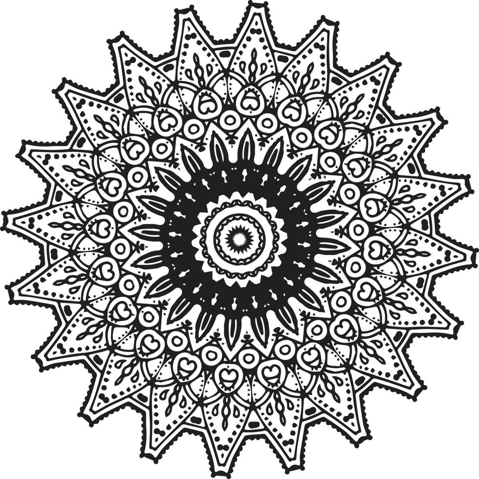 mandala farbseite. vintage dekorative elemente, dekorative verzierung im ethnischen orientalischen stil umreißen handgezeichnete vektorillustration des gekritzels vektor