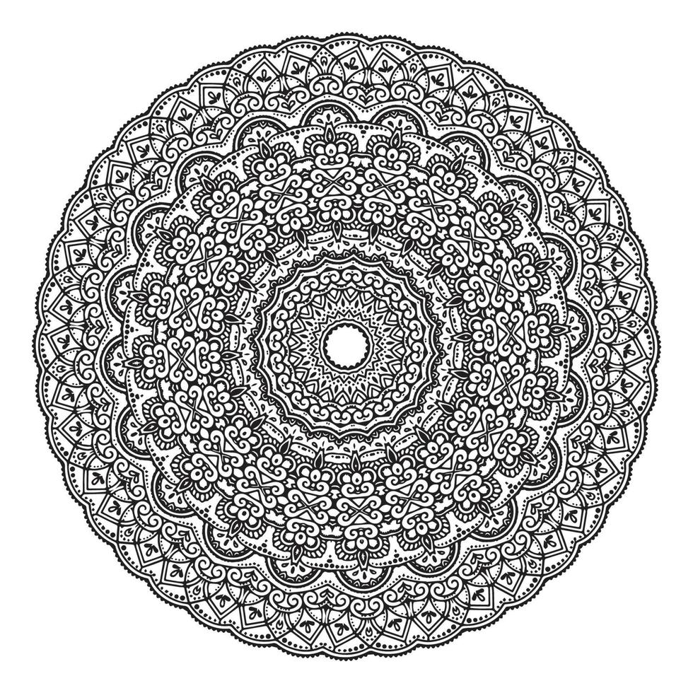 mandala färg page.vintage dekorativ element, dekorativ prydnad i etnisk orientalisk stil översikt klotter ritad för hand vektor illustration