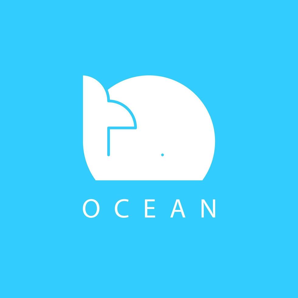 Wal-Vektor-Symbol. Ozean-Logo-Design-Element. marinelebensillustration im trendigen flachen stil. vektor