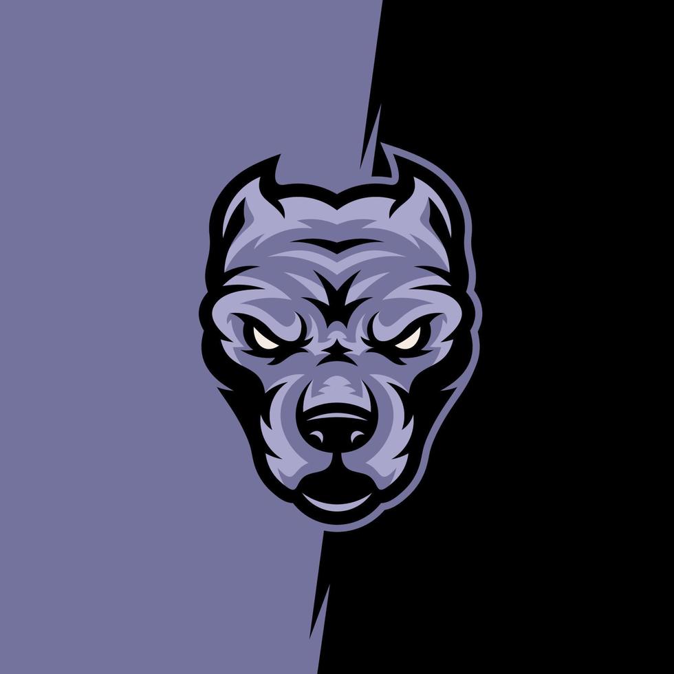 pitbull hund huvud maskot logotyp mönster karaktär för sport och sällskapsdjur logotyp vektor