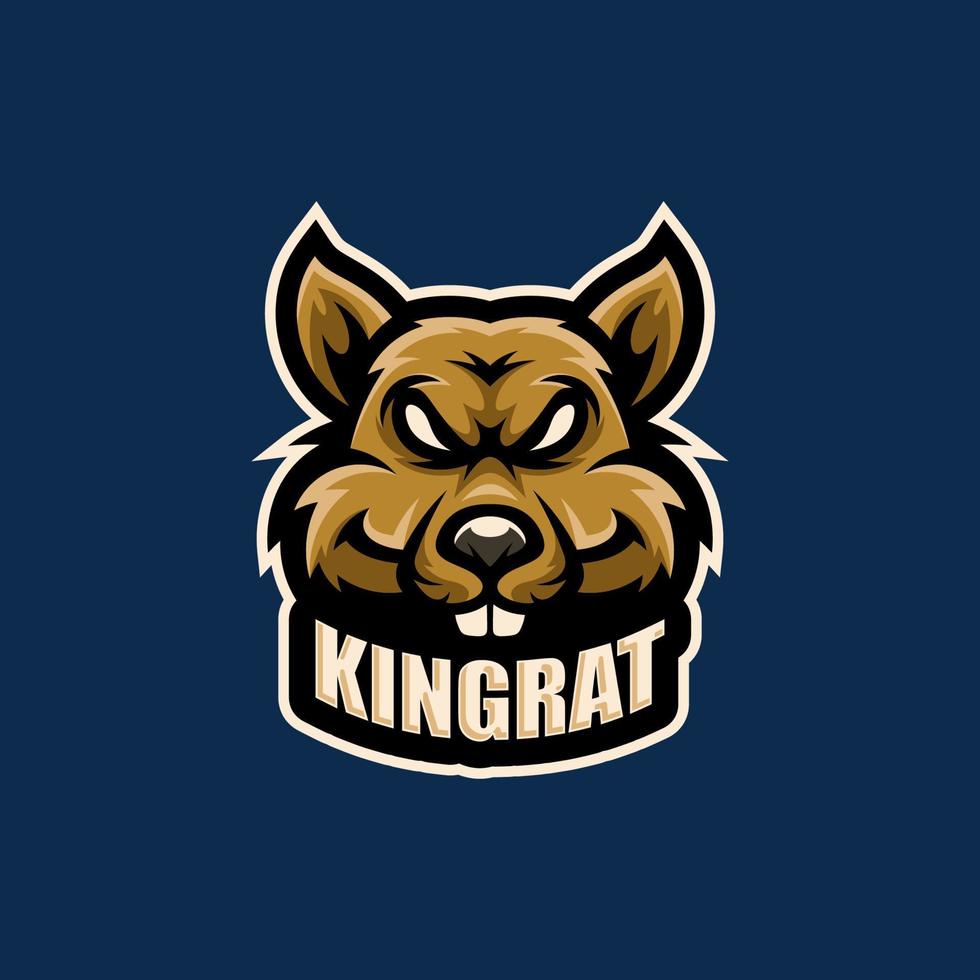 Rattenkopf-Maskottchen-Esport-Logo-Vorlage, Ratten-Logo-Design-Vektor vektor