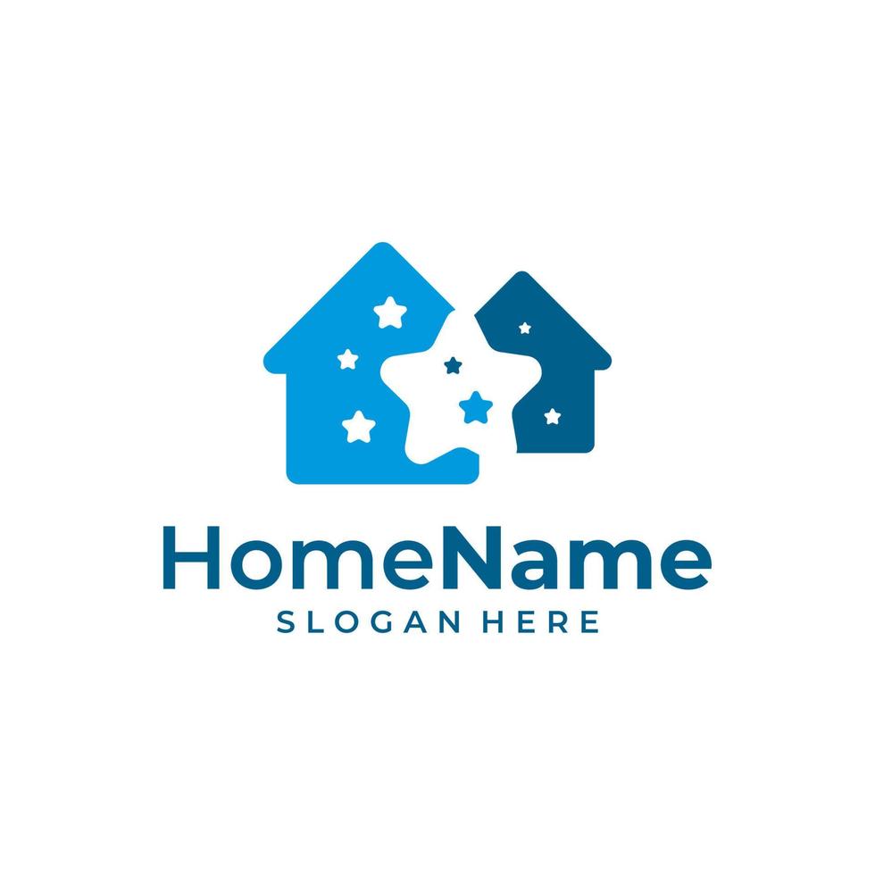 Star Home Logo Illustrationsvorlage. Haus-Stern-Logo-Design-Konzept-Vektor vektor