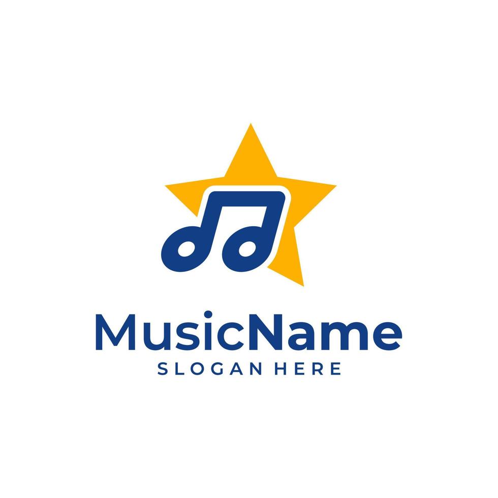 Star-Musik-Logo-Illustrationsvorlage. Musik-Note-Logo-Design-Konzept-Vektor vektor