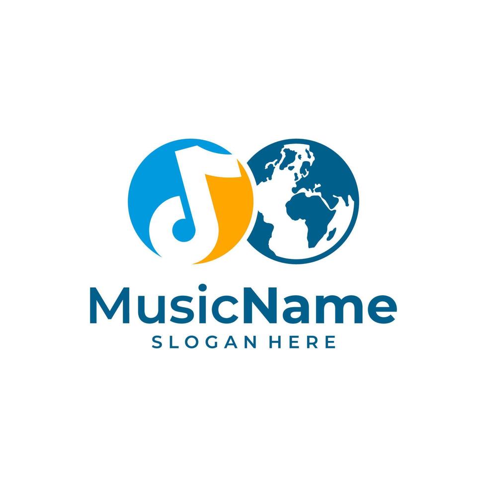 World Music Logo Template Design Vektor, Emblem, Designkonzept, kreatives Symbol, Icon vektor