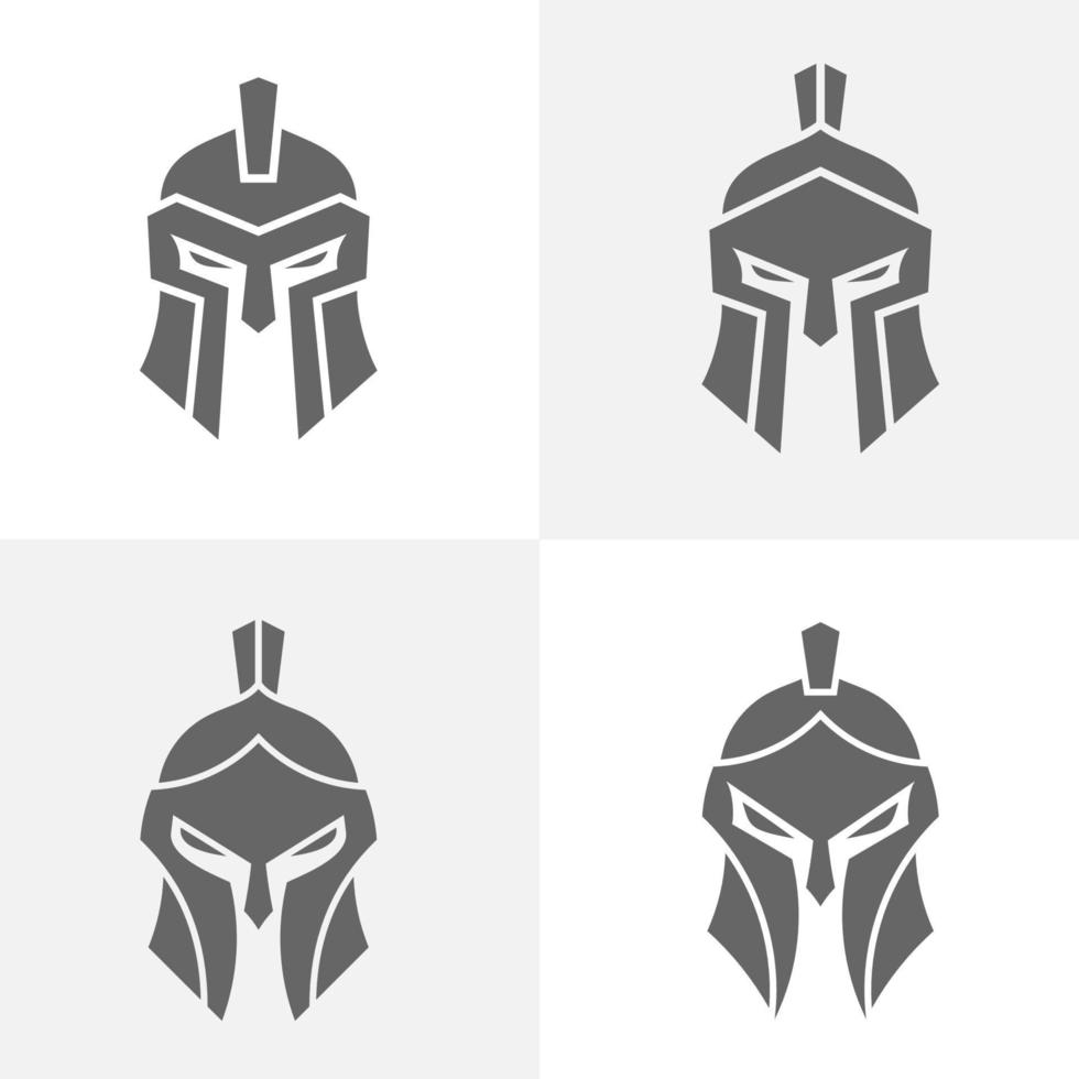 Set von spartanischer Logo-Design-Vorlage, Helm-Logo-Design-Konzept, Vektorillustration vektor